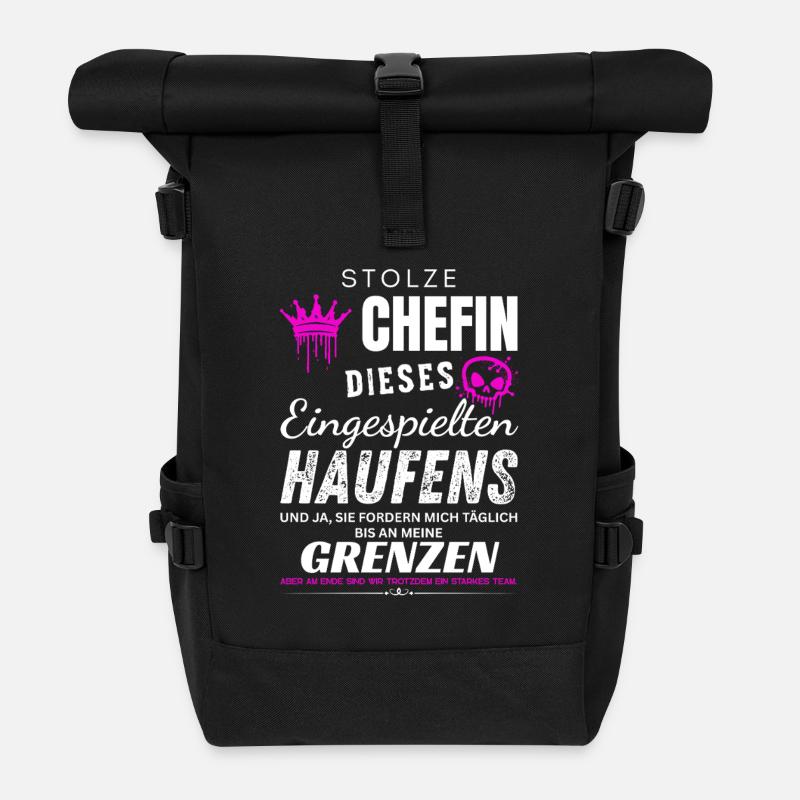 Stolze Chefin eingespielte Haufen Chefin Geschenke - Roll Top Backpack - black