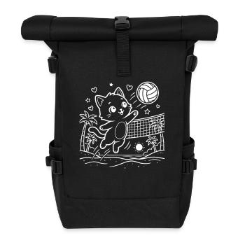 Beach-volley-ball Kawaii Cat - Sac à dos roll top - noir - Devant