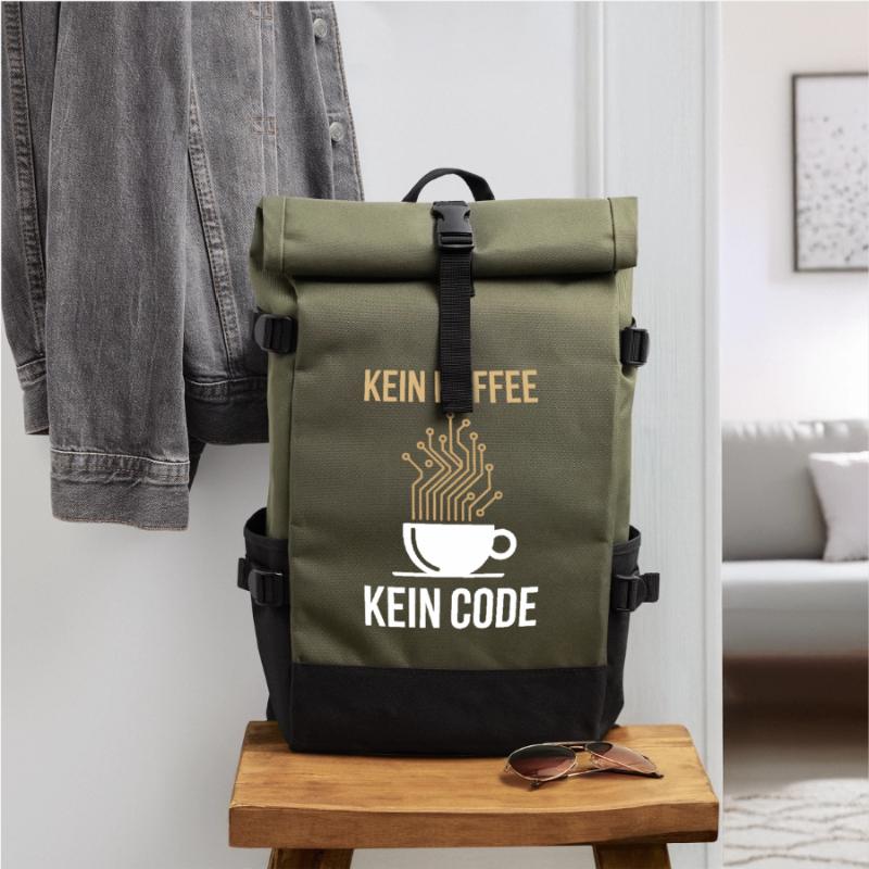 No Coffee No Code Programmeur Informaticien Sac à dos roll top