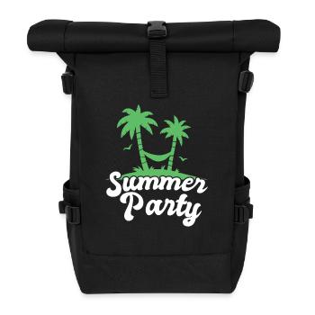 Summer Party Palm Tree Design - Rolltop Rucksack - Schwarz - Vorne