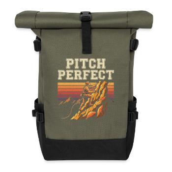 Pitch Perfect Klettern Bergsteigen - Rolltop Rucksack - Olive/Schwarz - Vorne