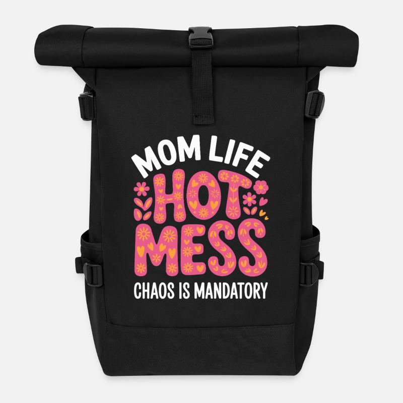 Mutterleben Chaos Pflicht - Rolltop Rucksack - Schwarz