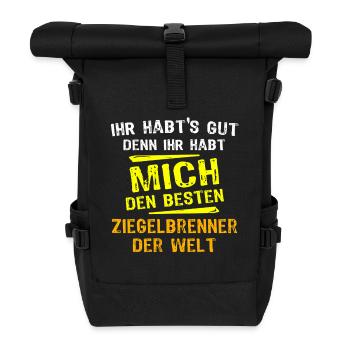 Brick Burner Gift - Roll Top Backpack - black - Front