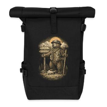 Prepper Überlebenskünstler - Rolltop Rucksack - Schwarz - Vorne