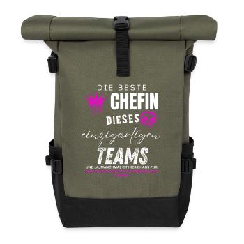 beste Chefin einzigartiges Team Chefin geschenke - Sac à dos roll top - olive/noir - Devant