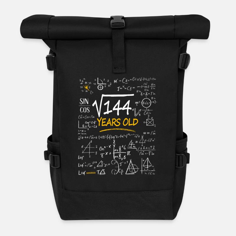 12 Jahre Geburtstag Matheformeln Lustig - Rolltop Rucksack - Schwarz