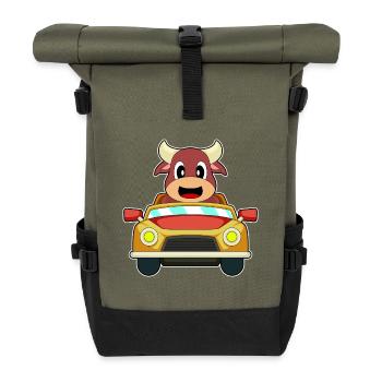 Stier Auto - Rolltop Rucksack - Olive/Schwarz - Vorne