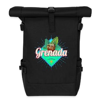 Grenada Karibik Urlaub Vintage Insel Souvenir - Rolltop Rucksack - Schwarz - Vorne