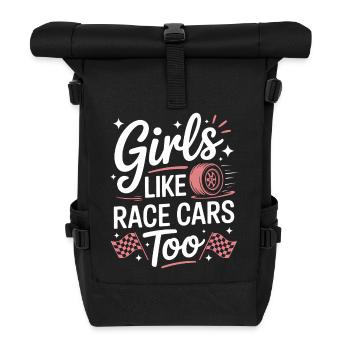 Cadeau de voitures de course de filles - Sac à dos roll top - noir - Devant