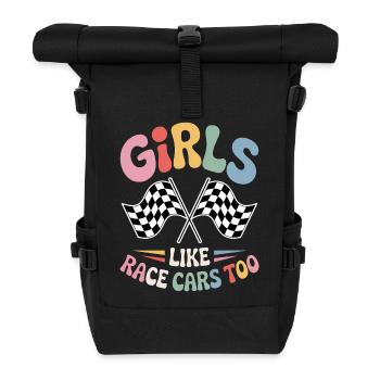 Cadeau de voitures de course de filles - Sac à dos roll top - noir - Devant