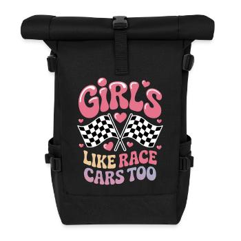 Cadeau de voitures de course de filles - Sac à dos roll top - noir - Devant