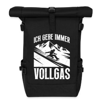 Bob Fahrer ICH GEBE IMMER VOLLGAS LUSTIG - Rolltop Rucksack - Schwarz - Vorne