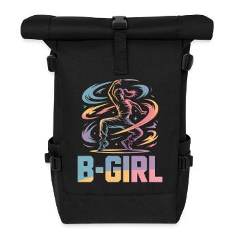B-Girl Breakdance Streetstyle Retro Design - Roll Top Backpack - black - Front