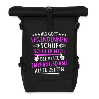 Receptionist Sayings - Roll Top Backpack - black - Front