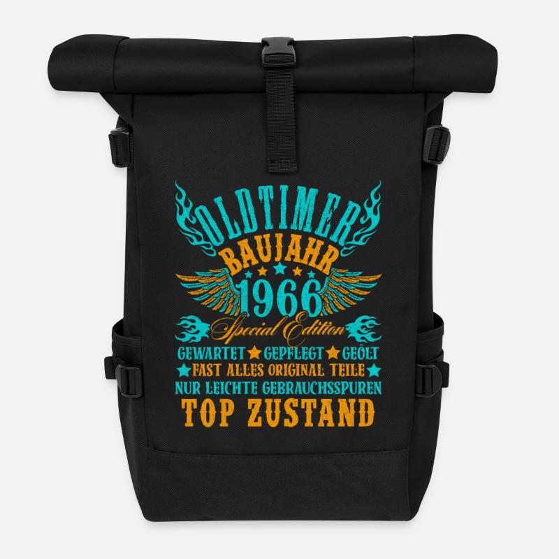 60. Geburtstag 60 Jahre Deko 1965 Geschenk Lustig - Rolltop Rucksack - Schwarz