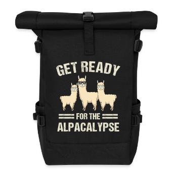 Préparez-vous pour l’art amusant de jeux de mots sur l’alpacalypse - Sac à dos roll top - noir - Devant