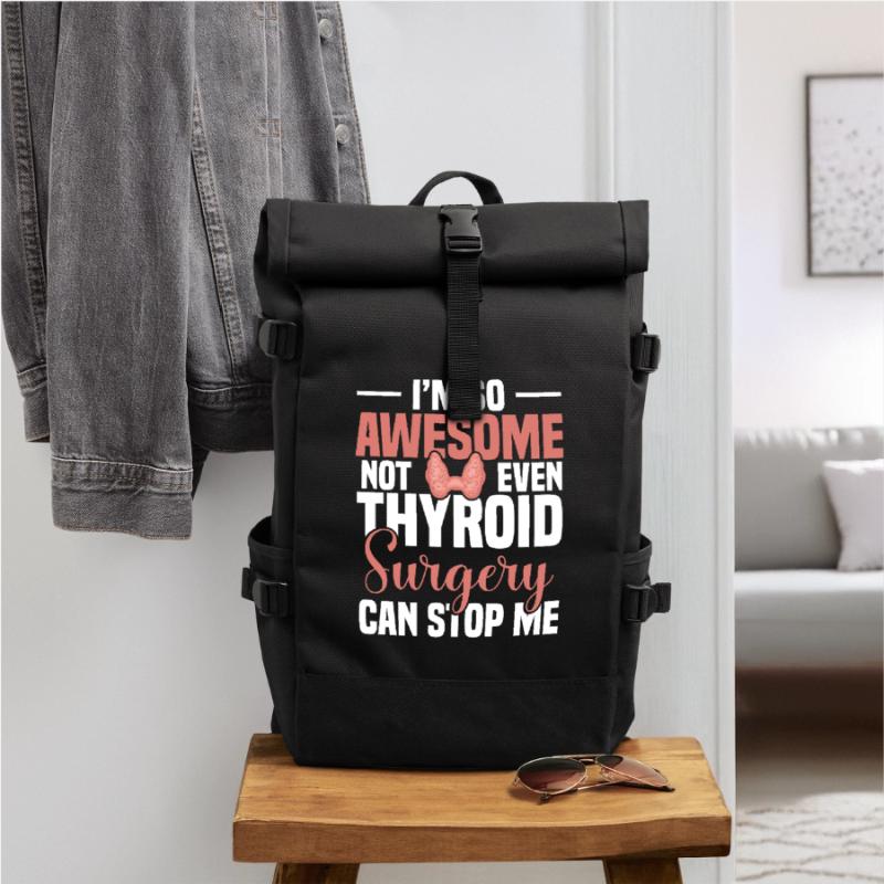  Throid Surgery Support Thyroid Recovery Thyroid Roll Top Backpack