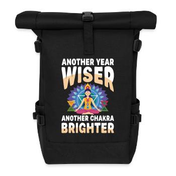 Une année de plus, plus sage, un autre chakra plus brillant, yoga - Sac à dos roll top - noir - Devant