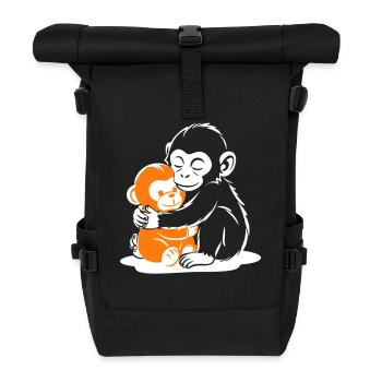 Hugging Monkey Duo - Roll Top Backpack - black - Front