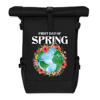 First Day Of Spring Happy Easter Ostara - Roll Top Backpack - black - Front