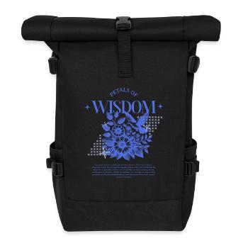 Floral Wisdom Petals - Roll Top Backpack - black - Front