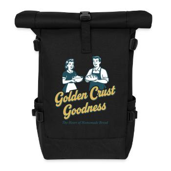 Faire du pain au levain avec une croûte dorée - Sac à dos roll top - noir - Devant