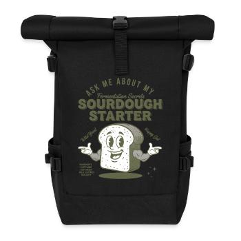 Sauerteig Starter Brot Backen Bäcker Sauerteig - Rolltop Rucksack - Schwarz - Vorne