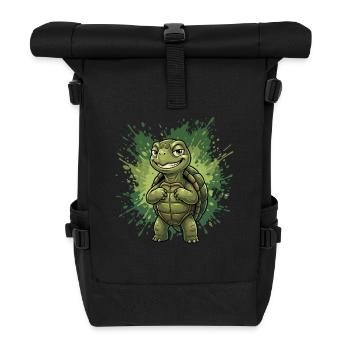 Mutiger Schildkrötenheld - Rolltop Rucksack - Schwarz - Vorne