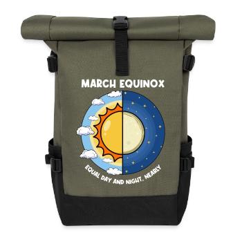 März-Tagundnachtgleiche Tag und Nacht - Rolltop Rucksack - Olive/Schwarz - Vorne