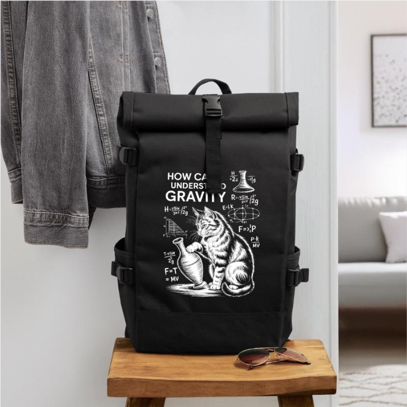 Physics Cats Sayings Math Joke Physics Gift Roll Top Backpack