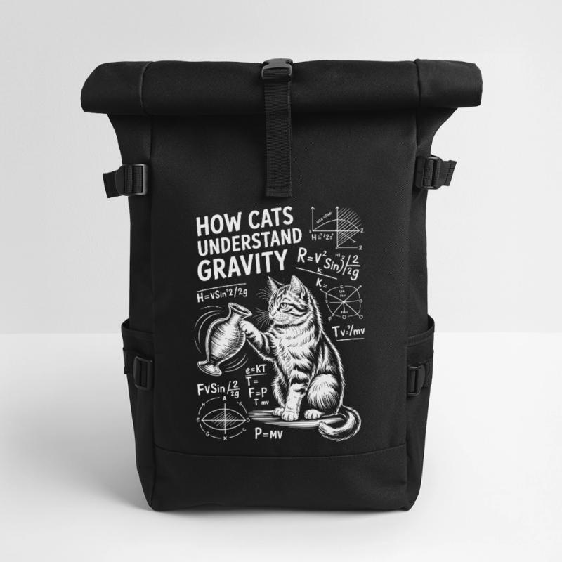 Physics Cats Sayings Math Joke Physics Gift Roll Top Backpack