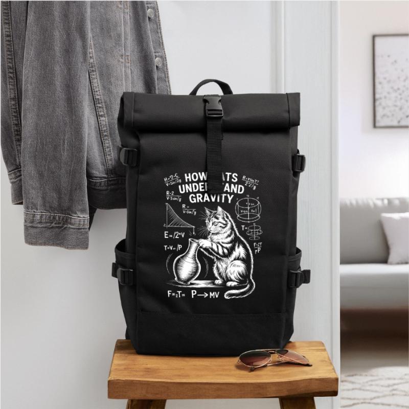 Physics Cats Sayings Math Joke Physics Gift Roll Top Backpack