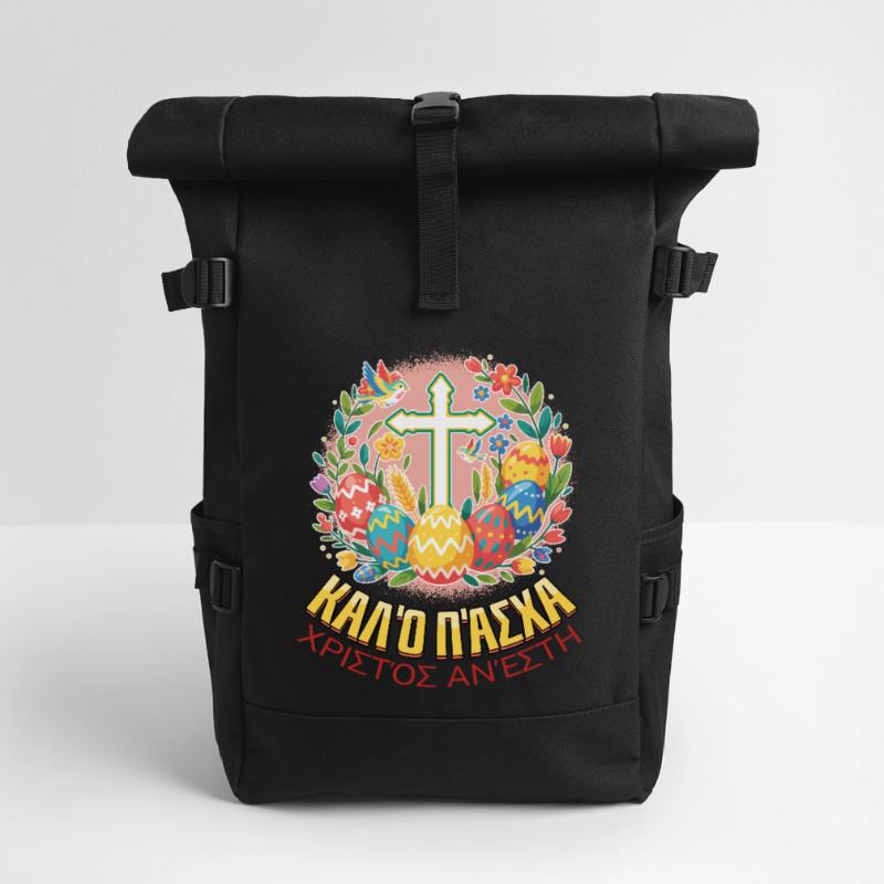 Orthodox Easter Pascha Greek Easter Roll Top Backpack