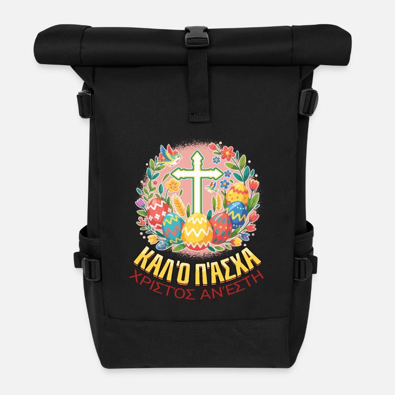 Orthodoxer Oster-Pascha Griechisches Ostern - Rolltop Rucksack - Schwarz