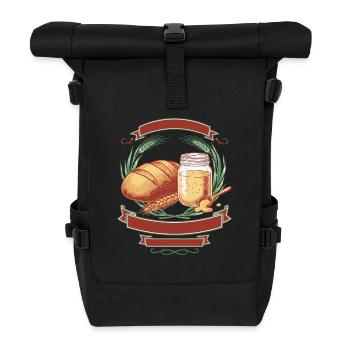 Sourdough Bread Baking Baker Sourdough Starter Jar - Rolltop Rucksack - Schwarz - Vorne