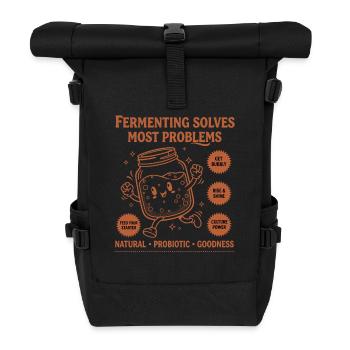 La fermentation au pain au levain résout la plupart des solutions - Sac à dos roll top - noir - Devant