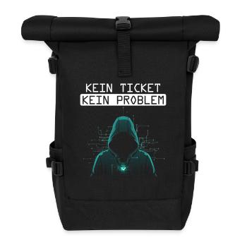 Informatik KEIN TICKET KEIN PROBLEM LUSTIGES - Rolltop Rucksack - Schwarz - Vorne