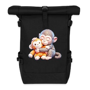 Cuddle Monkeys Embrace - Roll Top Backpack - black - Front