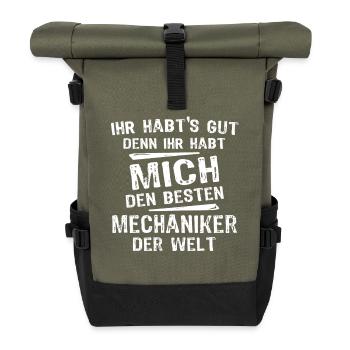 Mechaniker - Rolltop Rucksack - Olive/Schwarz - Vorne