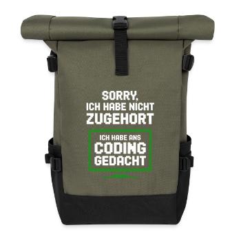 Coding Monitor Tee - Roll Top Backpack - olive/black - Front