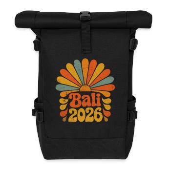 Bali 2026 Retro Sunburst - Roll Top Backpack - black - Front