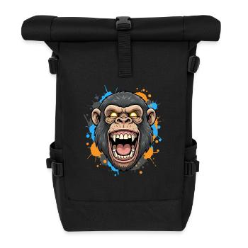Schreiender Gorillakopf Splash - Rolltop Rucksack - Schwarz - Vorne