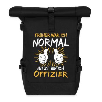 Offizier Spruch - Rolltop Rucksack - Schwarz - Vorne