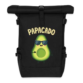 Werdender Papa & Vater, Papacado, Schwangerschaft - Rolltop Rucksack - Schwarz - Vorne