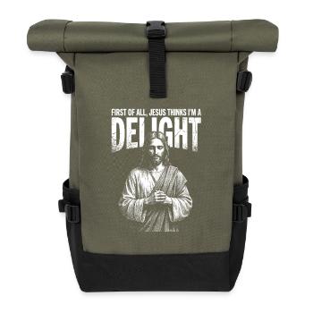 Chemise portrait de Jésus Délice - Sac à dos roll top - olive/noir - Devant
