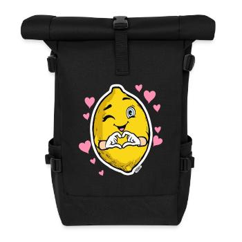 Lemon Heart Wink Emblem - Roll Top Backpack - black - Front