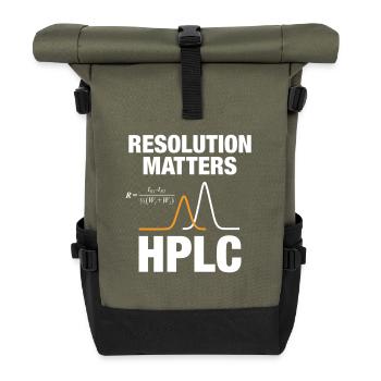 HPLC Peak Resolution Performance Chromatography - Roll Top Backpack - olive/black - Front
