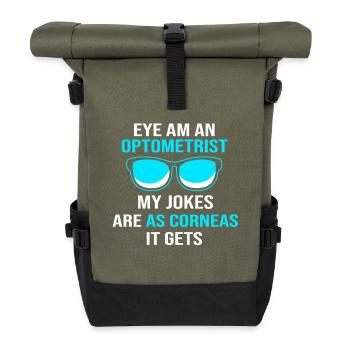 Optician Ophthalmologist - Roll Top Backpack - olive/black - Front