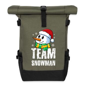 Petit bonhomme de neige mignon avec un chapeau et une écharpe de Père Noël - Sac à dos roll top - olive/noir - Devant