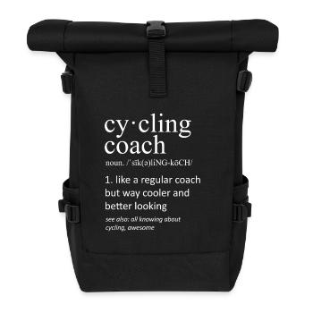 Definition des Fahrradtrainers Witziger Substantiv-Slogan - Rolltop Rucksack - Schwarz - Vorne